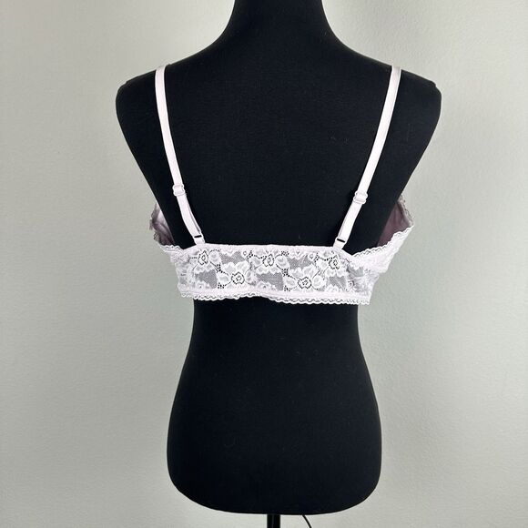 Old Navy Long Line Lace Bralette Womens XL in Liliac Ice Wireless Lined Stretch - Picture 3 of 8